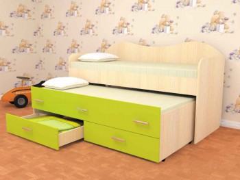 Кровать детская Нимфа двухместная 2.0 Венге/Дуб молочный в Сосновоборске - sosnovoborsk.mebel54.com | фото