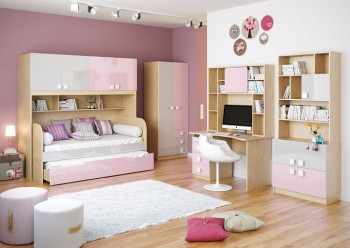 Детская комната Грэйси (Розовый/Серый/корпус Клен) в Сосновоборске - sosnovoborsk.mebel54.com | фото