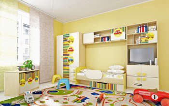 Детская комната Клаксон (Бежевый/корпус Клен) в Сосновоборске - sosnovoborsk.mebel54.com | фото