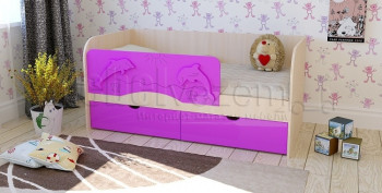 Друзья Кровать детская 2 ящика 1.6 Фиолетовый глянец в Сосновоборске - sosnovoborsk.mebel54.com | фото