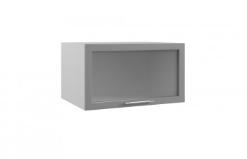 Гарда ГВПГС 800 шкаф верхний горизонтальный глубокий со стеклом высокий (Белый Эмалит/корпус Серый) в Сосновоборске - sosnovoborsk.mebel54.com | фото