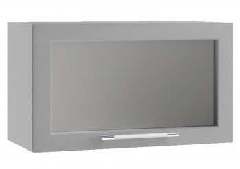 Гарда ПГС 600 шкаф верхний горизонтальный со стеклом (Белый Эмалит/корпус Серый) в Сосновоборске - sosnovoborsk.mebel54.com | фото