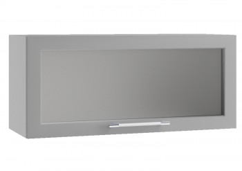 Гарда ПГС 800 шкаф верхний горизонтальный со стеклом (Белый Эмалит/корпус Серый) в Сосновоборске - sosnovoborsk.mebel54.com | фото