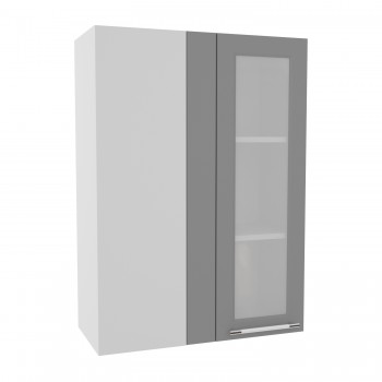 Гарда ВПУС 650 шкаф верхний угловой со стеклом высокий (Белый Эмалит/корпус Серый) в Сосновоборске - sosnovoborsk.mebel54.com | фото