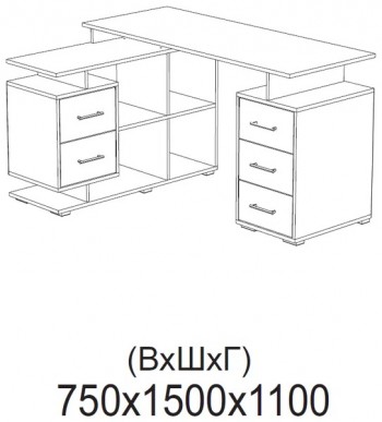 Компьютерный стол угловой СКМУ-3 белый в Сосновоборске - sosnovoborsk.mebel54.com | фото