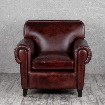 Кресло кожаное Элегант (Бордовый) в Сосновоборске - sosnovoborsk.mebel54.com | фото