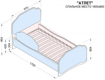 Кровать 160 Атлет 96 Серый (мягкий бортик) в Сосновоборске - sosnovoborsk.mebel54.com | фото