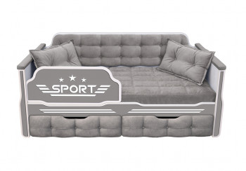 Кровать 160 серии Спорт 2 ящика 45 Серый (подушки) в Сосновоборске - sosnovoborsk.mebel54.com | фото
