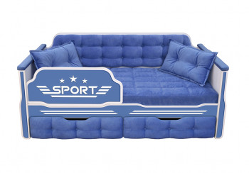 Кровать 160 серии Спорт 2 ящика 85 Синий (подушки) в Сосновоборске - sosnovoborsk.mebel54.com | фото