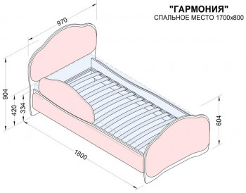 Кровать 170 Гармония 08 Шоколад (мягкий бортик) в Сосновоборске - sosnovoborsk.mebel54.com | фото