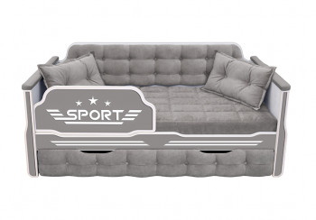 Кровать 170 серии Спорт 1 ящик 45 Серый (подушки) в Сосновоборске - sosnovoborsk.mebel54.com | фото