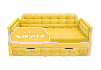 Кровать 170 серии Спорт 1 ящик 74 Жёлтый (мягкие боковые накладки) в Сосновоборске - sosnovoborsk.mebel54.com | фото