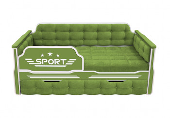 Кровать 170 серии Спорт 1 ящик 76 Зелёный (мягкие боковые накладки) в Сосновоборске - sosnovoborsk.mebel54.com | фото