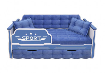 Кровать 170 серии Спорт 1 ящик 85 Синий (подушки) в Сосновоборске - sosnovoborsk.mebel54.com | фото