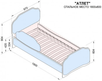Кровать 180 Атлет 29 Синий (мягкий бортик) в Сосновоборске - sosnovoborsk.mebel54.com | фото