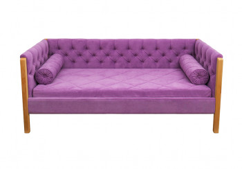 Кровать 180 серии Леди  32 Фиолетовый (подушка валик) в Сосновоборске - sosnovoborsk.mebel54.com | фото