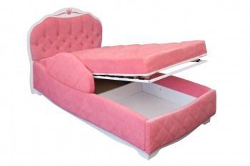 Кровать 190 Гармония Lux 36 Розовый (мягкий бортик) в Сосновоборске - sosnovoborsk.mebel54.com | фото