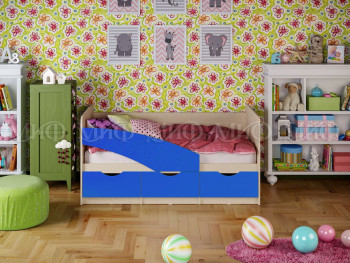 Кровать Бабочки 1,6м (Синий матовый) в Сосновоборске - sosnovoborsk.mebel54.com | фото