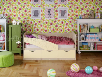 Кровать Бабочки 1,6м (Ваниль матовый) в Сосновоборске - sosnovoborsk.mebel54.com | фото