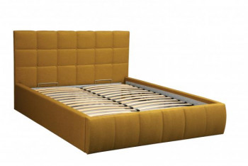 Кровать "Диана" ш. 1400 (Н=1010мм) (жаккард горчица) в Сосновоборске - sosnovoborsk.mebel54.com | фото