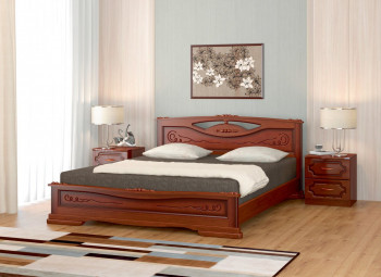 Кровать Карина-7 из массива сосны 1400*2000 Орех в Сосновоборске - sosnovoborsk.mebel54.com | фото