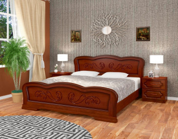 Кровать Карина-8 из массива сосны 1200*2000 Орех в Сосновоборске - sosnovoborsk.mebel54.com | фото