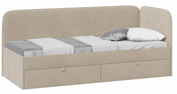 Кровать «Молли» с мягкой обивкой (900) тип 1 (Микровелюр Scandi Cream 03) в Сосновоборске - sosnovoborsk.mebel54.com | фото