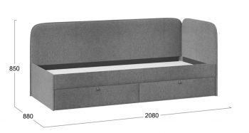 Кровать «Молли» с мягкой обивкой (900) тип 1 (Микровелюр Scandi Graphite 22) в Сосновоборске - sosnovoborsk.mebel54.com | фото