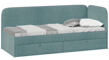 Кровать «Молли» с мягкой обивкой (900) тип 1 (Микровелюр Scandi Indigo 11) в Сосновоборске - sosnovoborsk.mebel54.com | фото