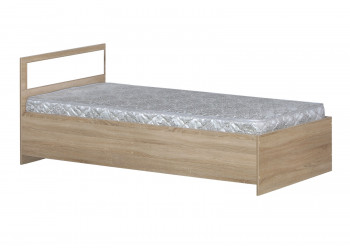 Кровать одинарная 900-2 без матраса (прямые спинки) Дуб Сонома в Сосновоборске - sosnovoborsk.mebel54.com | фото
