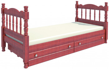 Кровать одинарная Аленка из массива сосны 800*1890 Орех в Сосновоборске - sosnovoborsk.mebel54.com | фото