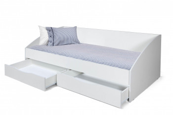 Кровать одинарная "Фея - 3" (симметричная) New/(белый / белый / ДВПО: белый) в Сосновоборске - sosnovoborsk.mebel54.com | фото