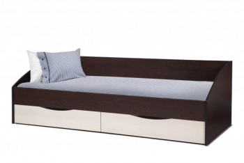 Кровать одинарная "Фея - 3" (симметричная) New (венге / вудлайн кремовый / ДВПО: белый) в Сосновоборске - sosnovoborsk.mebel54.com | фото