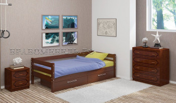 Кровать одинарная ГЛОРИЯ из массива сосны  900*2000 (Орех) в Сосновоборске - sosnovoborsk.mebel54.com | фото