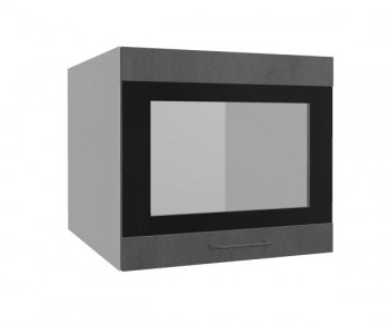 Лофт ВПГСФ 500 шкаф верхний горизонтальный со стеклом высокий с фотопечатью (Бетон темный/корпус Серый) в Сосновоборске - sosnovoborsk.mebel54.com | фото