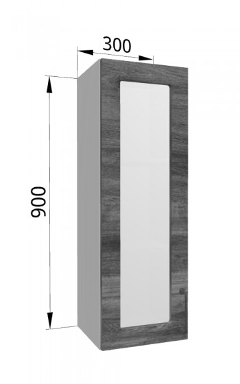 Лофт ВПС 300 шкаф верхний со стеклом высокий (Дуб бурый/корпус Серый) в Сосновоборске - sosnovoborsk.mebel54.com | фото
