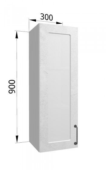 Лофт ВПС 300 шкаф верхний со стеклом высокий (Штукатурка белая/корпус Серый) в Сосновоборске - sosnovoborsk.mebel54.com | фото