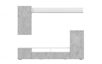 Мебель для гостиной МГС 4 (Белый/Цемент светлый) в Сосновоборске - sosnovoborsk.mebel54.com | фото