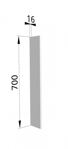 Панель торцевая (для шкафа верхнего торцевого высотой 700 мм) ПТ 400 Мелисса (Белый скин) в Сосновоборске - sosnovoborsk.mebel54.com | фото
