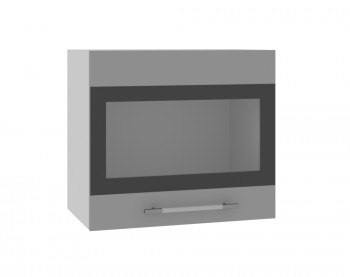Ройс ВПГСФ 500 Шкаф верхний горизонтальный со стеклом с фотопечатью высокий (Грей софт/корпус Серый) в Сосновоборске - sosnovoborsk.mebel54.com | фото