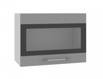 Ройс ВПГСФ 600 Шкаф верхний горизонтальный со стеклом с фотопечатью высокий (Грей софт/корпус Серый) в Сосновоборске - sosnovoborsk.mebel54.com | фото