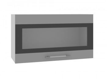 Ройс ВПГСФ 800 Шкаф верхний горизонтальный со стеклом с фотопечатью высокий (Грей софт/корпус Серый) в Сосновоборске - sosnovoborsk.mebel54.com | фото