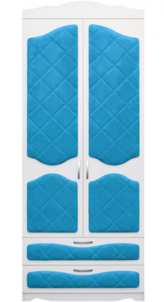 Шкаф 2-х створчатый с ящиками серии Иллюзия 84 Ярко-голубой в Сосновоборске - sosnovoborsk.mebel54.com | фото