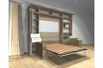 Шкаф-кровать с диваном Каролина в Сосновоборске - sosnovoborsk.mebel54.com | фото