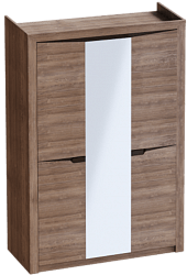 Шкаф трехдверный Соренто Дуб стирлинг/Кофе структурный матовый в Сосновоборске - sosnovoborsk.mebel54.com | фото