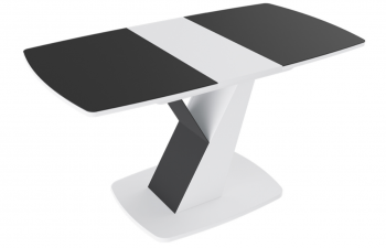 Стол обеденный «Гарда» Тип 1 (Белый/Стекло матовое черный графит) в Сосновоборске - sosnovoborsk.mebel54.com | фото