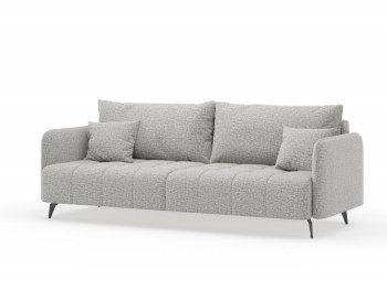 Валериан диван трёхместный прямой Светло-серый, ткань RICO FLEX 108 в Сосновоборске - sosnovoborsk.mebel54.com | фото